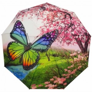 Зонтик с бабочкой женский, River, автомат, арт.6105-2